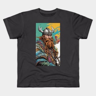 Vibrant Viking Spirit Warrior Watercolour Helmet Kids T-Shirt